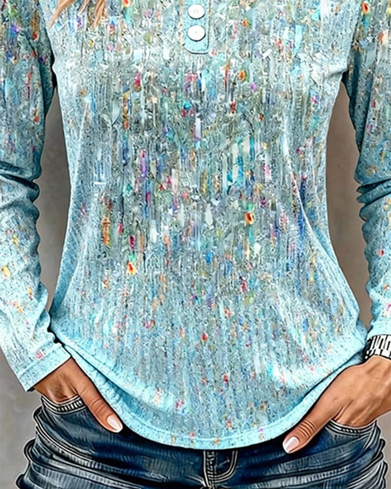 Button-Down V-Neck Blouse