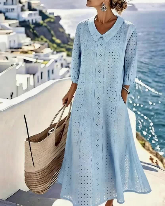 Baby Doll Neck Hollow Dress