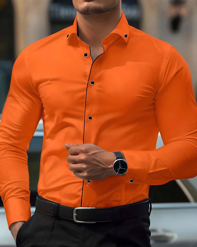 Business Slim-Fit Long-Sleeved Shirt