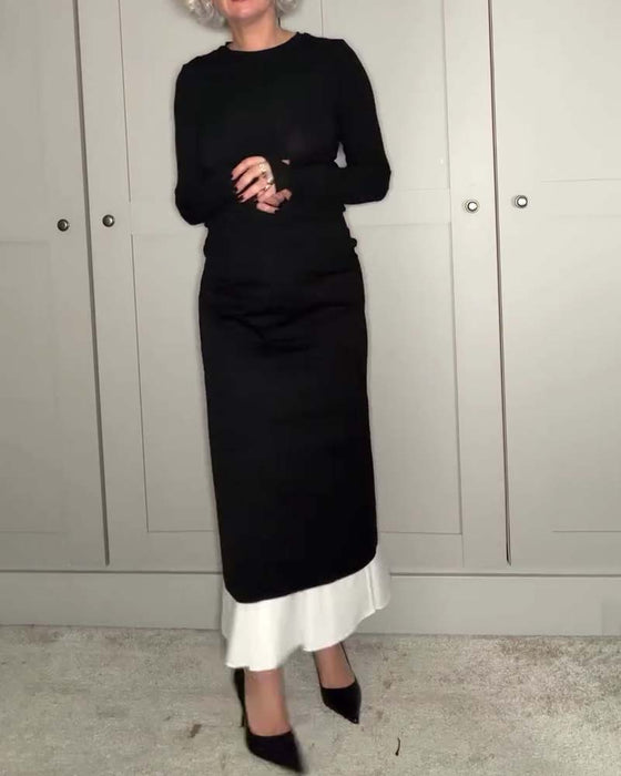 Slimming Color-Blocked Maxi Dress