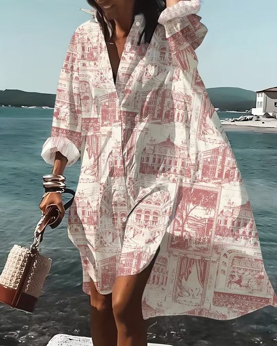 Loose Irregular Shirt Collar Dress