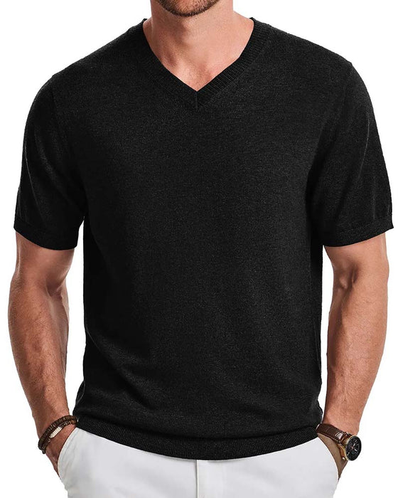 Mini V-Neck Casual Solid Pullover