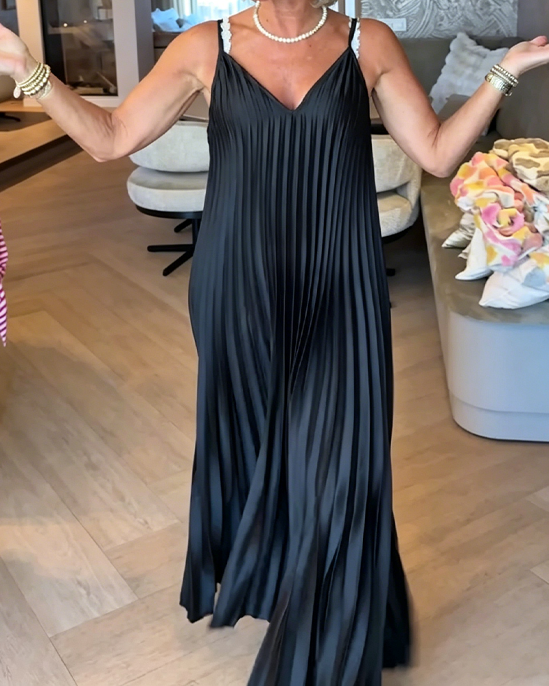 Sleeveless Suspender Long Dress