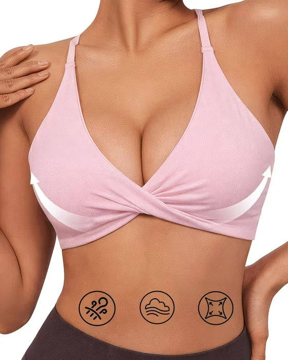 Supportive Twist Front Sports Bra