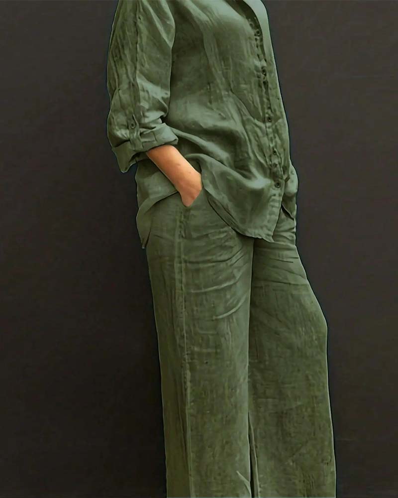 Long Sleeve Shirt Elastic Long Set