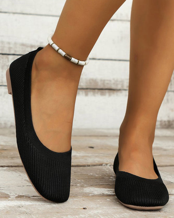 Round toe breathable flat shoes