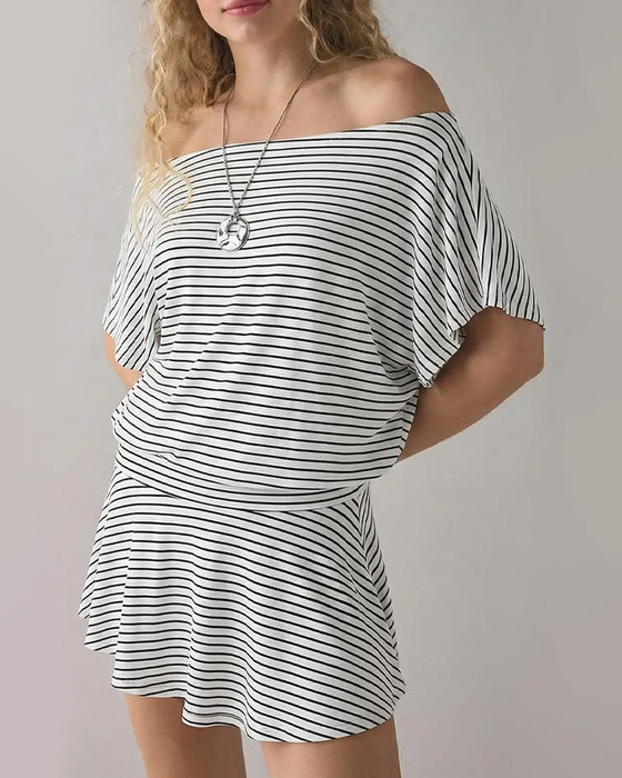 Off-Shoulder Loose Batwing Dress