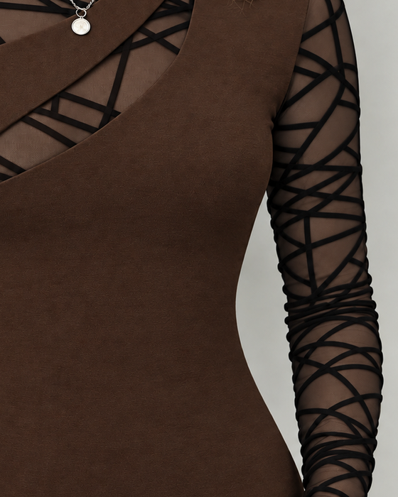 Crew Neck Cross Solid Top