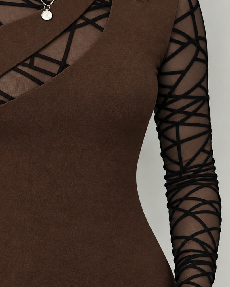Crew Neck Cross Solid Top