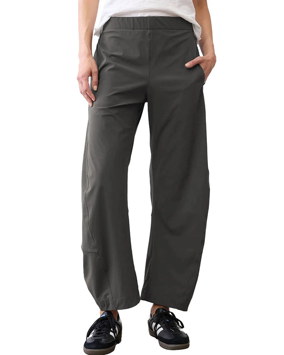Solid Color Hanging Pocket Cropped Pants