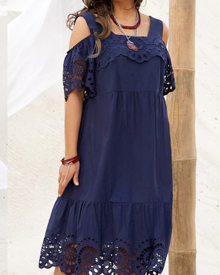 Off-Shoulder Lace Spaghetti Strap Dress