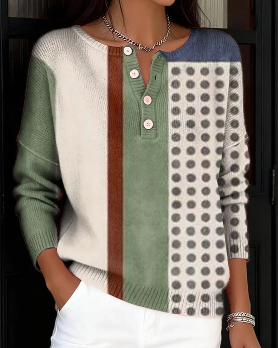 Long-Sleeved Color-Blocked Jumper