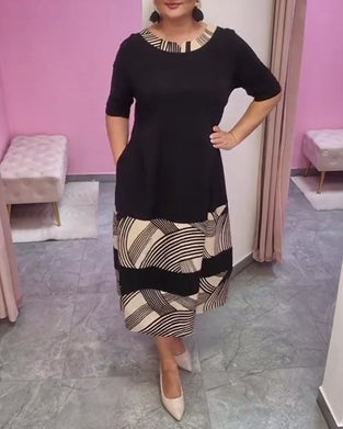 Patchwork Striped Print Dress