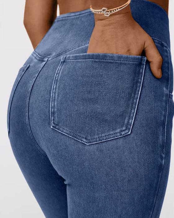 High Stretch Fashion Pocket Flare Pants