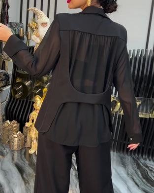 Stylish Solid Color Lapel Coat