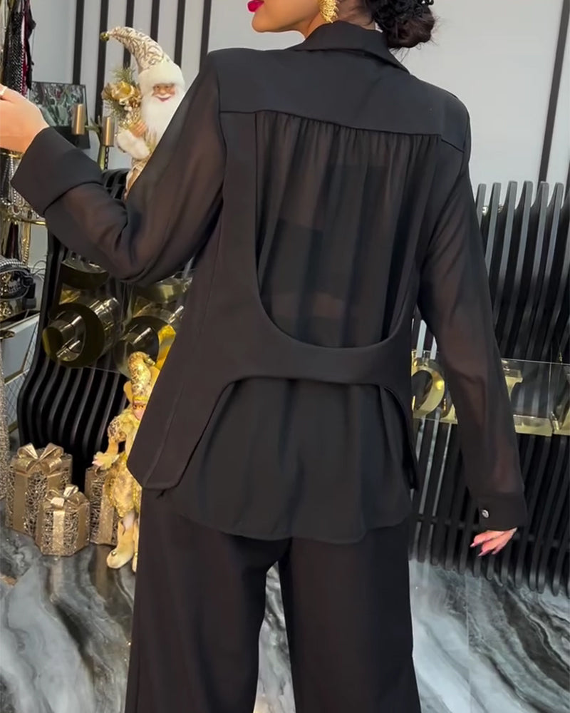 Stylish Solid Color Lapel Coat