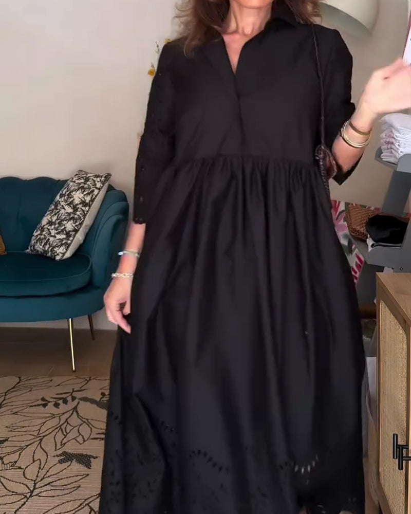 Hollow Out Loose A-Line Dress