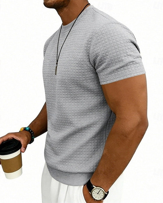 T-Shirt Ribbed Crewneck Short-Sleeve