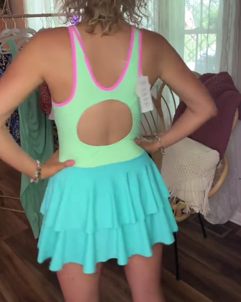 Sport Color Block Swimdresse