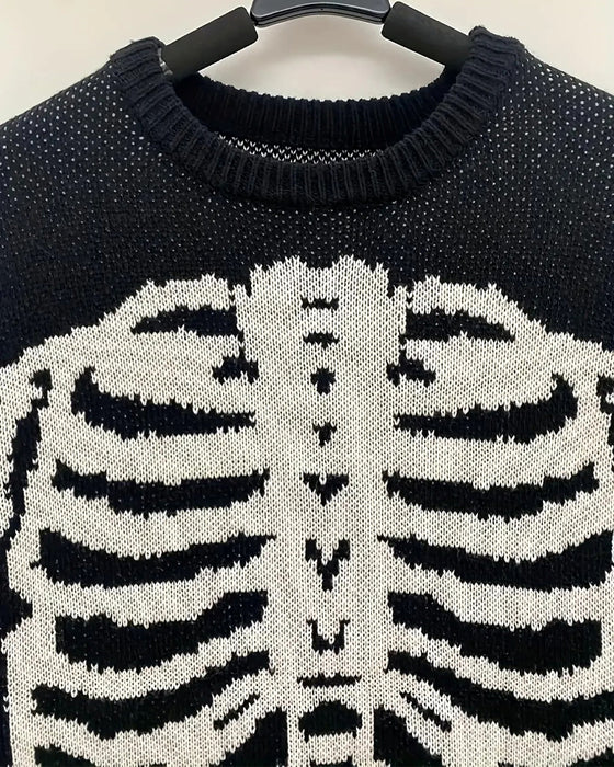 Round Neck Long Sleeve Printed Pullover