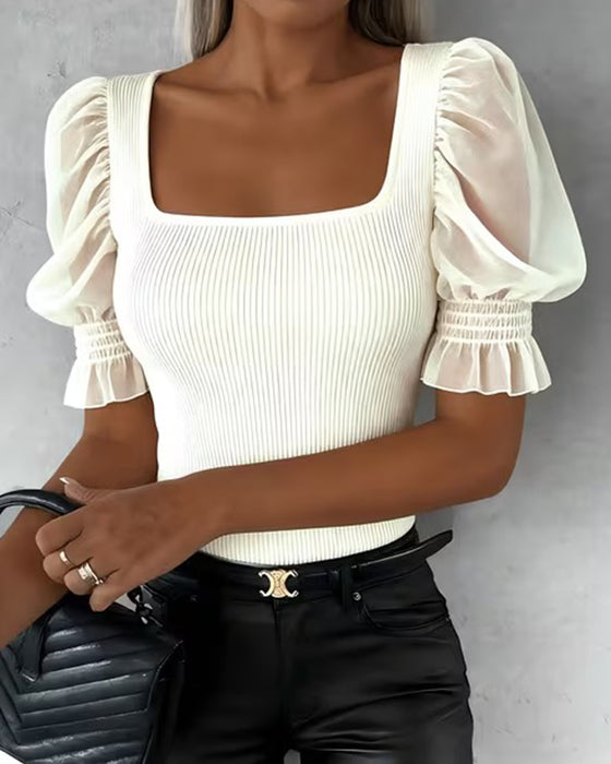 Casual Puff Sleeve Blouse