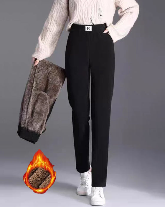 High Waist Fleece-Lined Thickened Jogger Pants