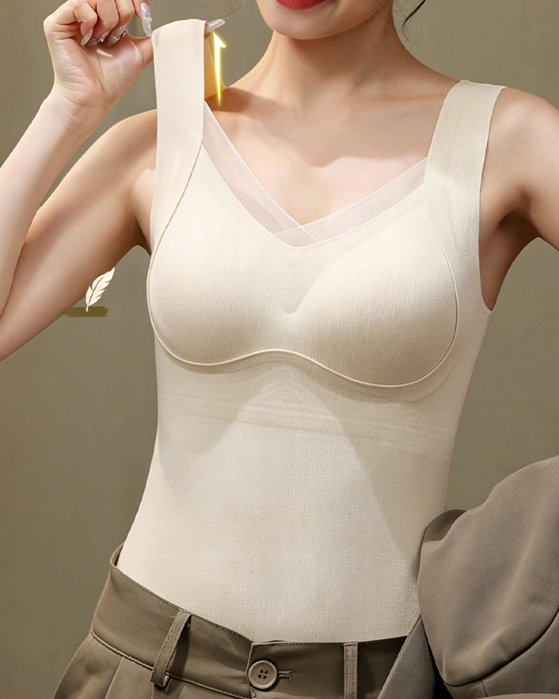 Lace One-Piece Built-In Bra Tank Top