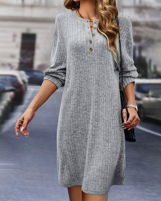 Round neck solid color Dress