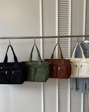 Solid color corduroy bag