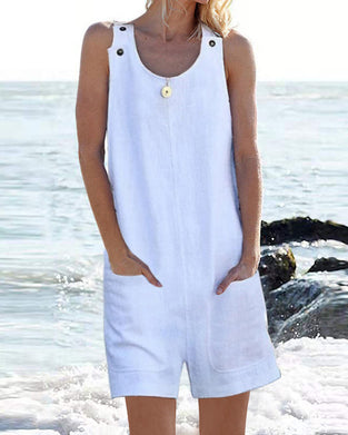 Solid Color Casual Jumpsuit