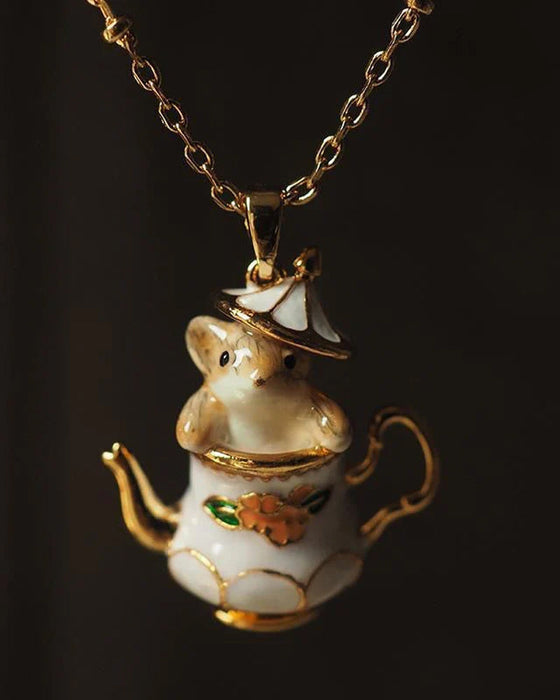 Mouse in my teapot jewelry set