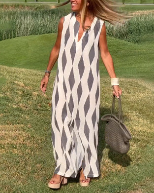 Diamond print slit dress