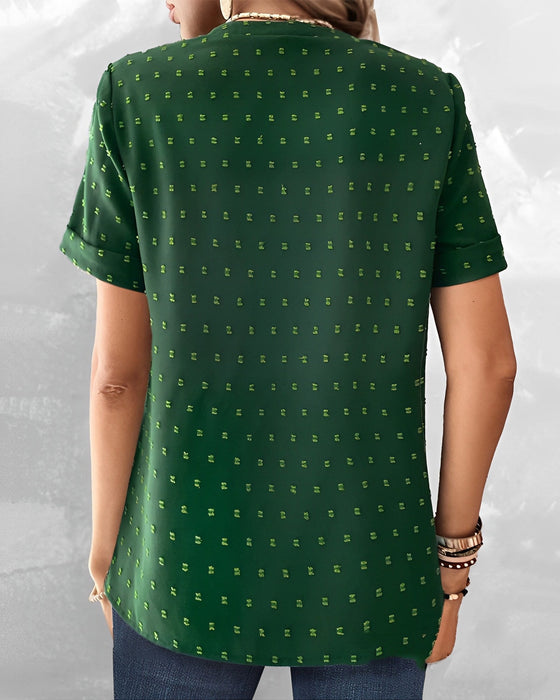 V-neck button down T-shirt