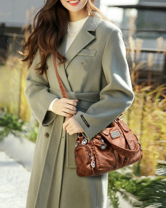 Vintage soft leather handbag messenger bag