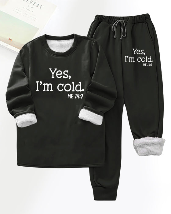 Letter printed fleece casual pants