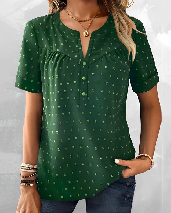 V-neck button down T-shirt
