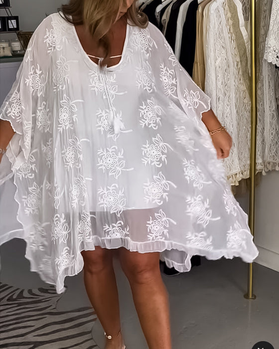 Solid color loose dress