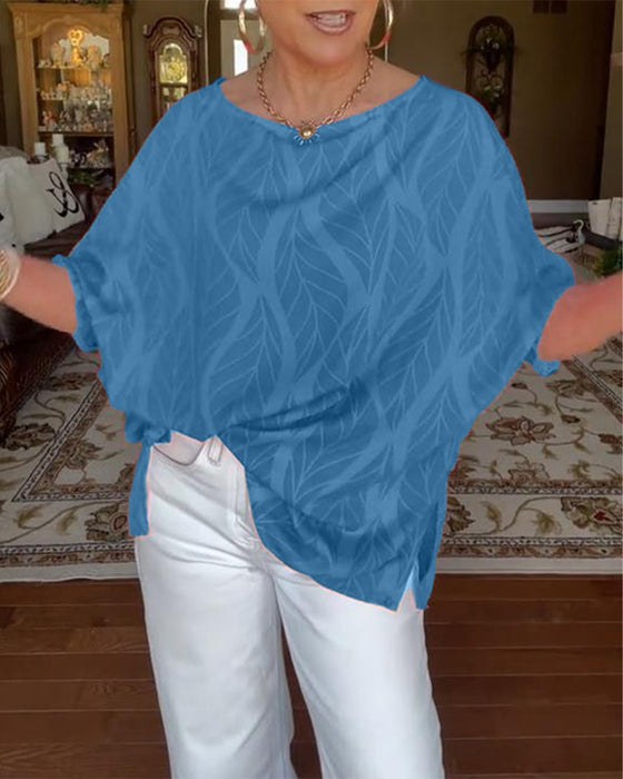 Round Neck Loose Print Blouse