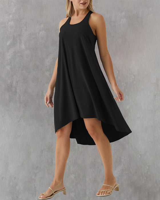 Built In Bra Irregular Sleeveless Vest Dress
