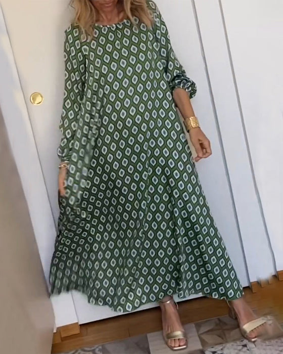 Geometric print casual dress