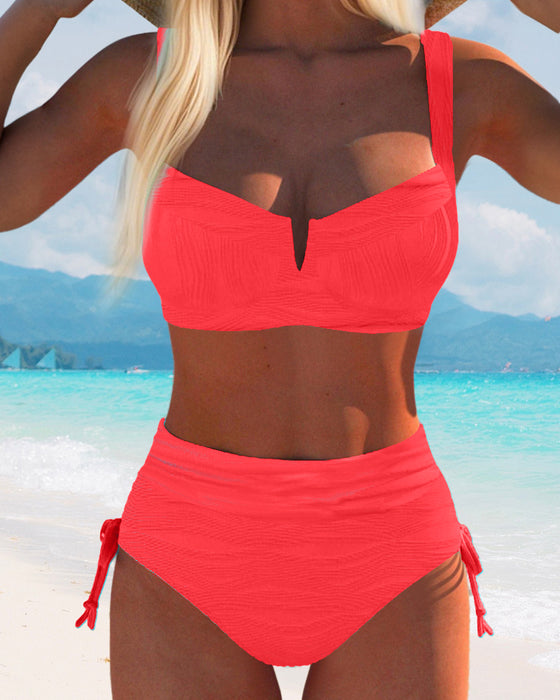 Bra-Style High Waist Triangle Swimsuit