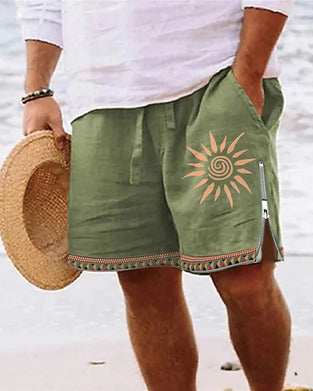 Green Printed Men's Shorts