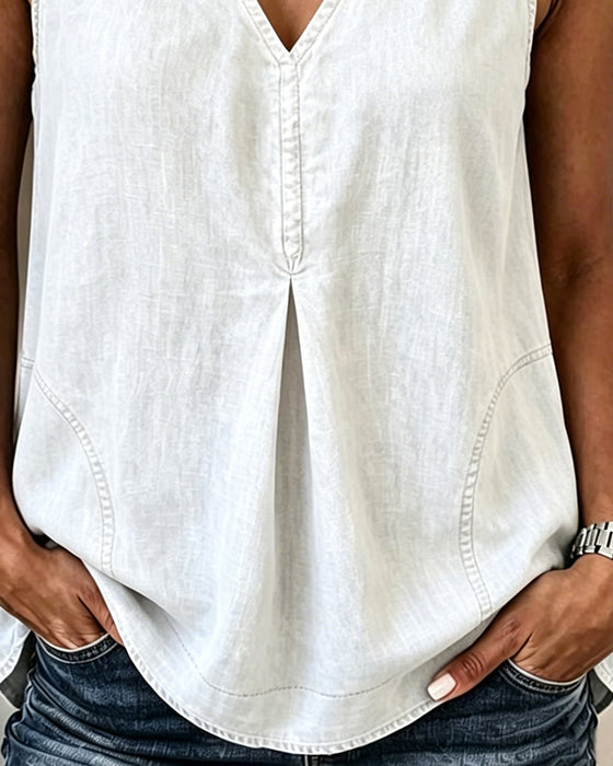 V-Neck Denim Tank Top