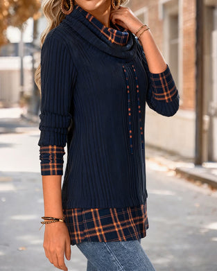 Contrast Color Stitching Fashionable Casual Top