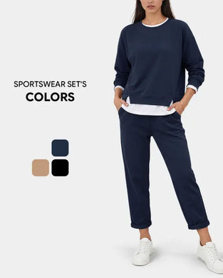 Solid Color Long Sleeve Two Piece Set