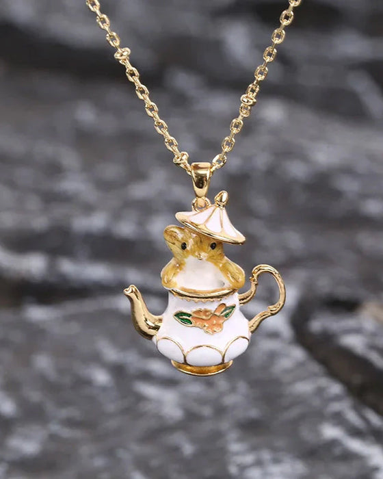 Mouse in my teapot jewelry set