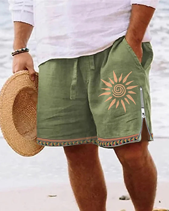 Green Printed Men's Shorts