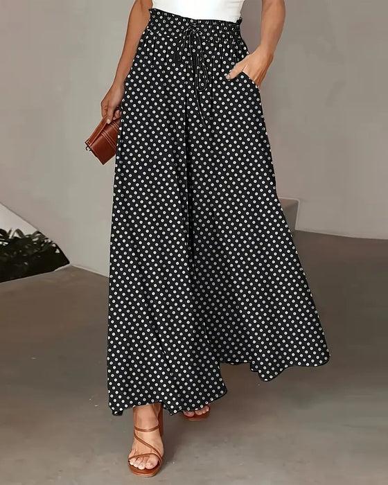 Polka Dot Print Long Pants