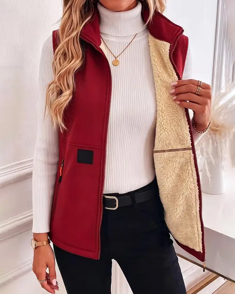 Padded Polar Fleece Open Front Cardigans
