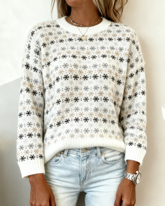 Long-Sleeved Snowflake Fashion Jumper